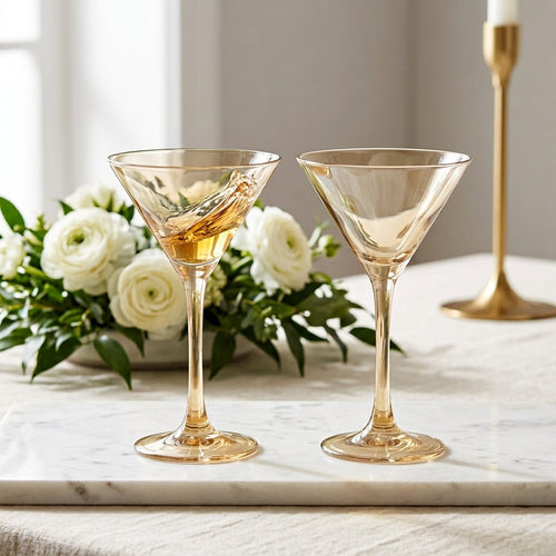 Amber Tinted Martini Glasses Set of 6