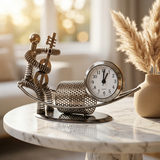 Metal Musician Boat Desk Clock