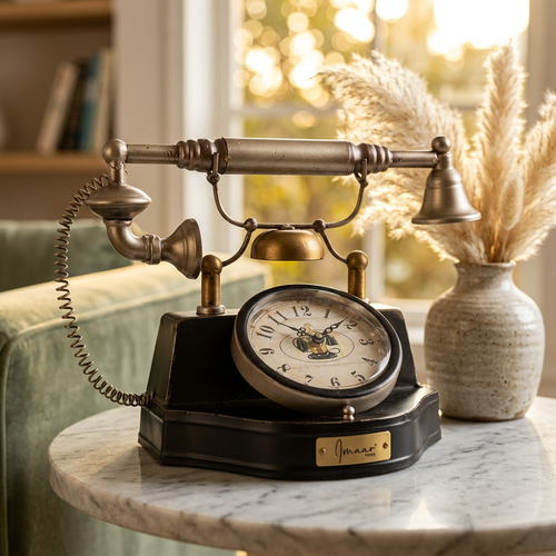 Vintage Rotary Telephone Table Clock