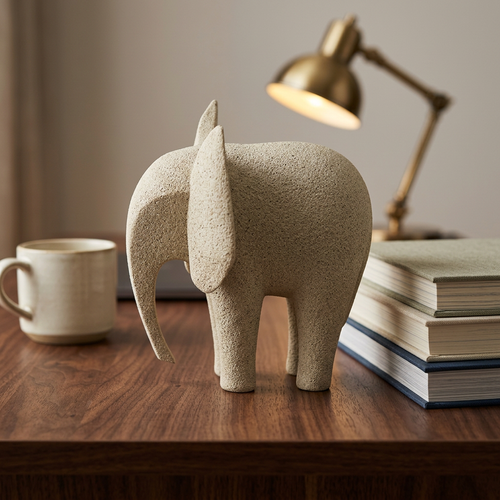 Minimalist Curved Elephant Sculpture