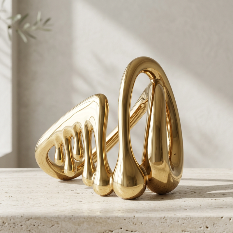 Luxury Gold Liquid Drip Sculpture