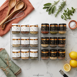 Luxe Pattern Glass Spice Container Set with Gold Accents