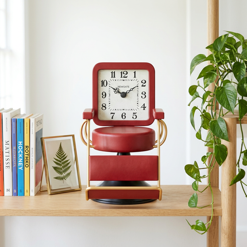 Vintage Barber Shop Chair Table Clock