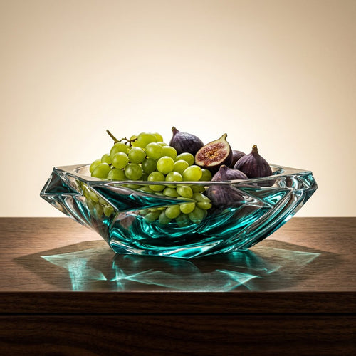 Glacier Amber Tinted Crystal Decorative Bowl