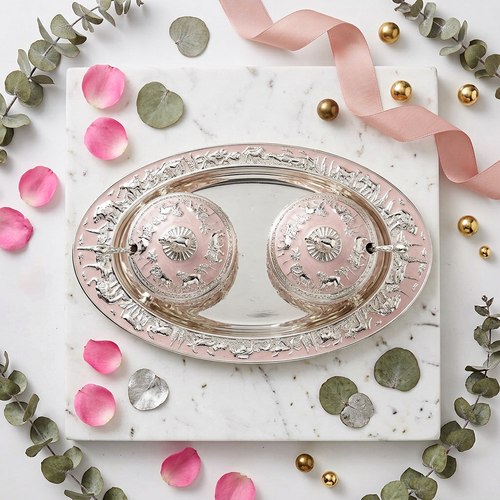 Imperial Elephant Bowl Set with Matching Tray