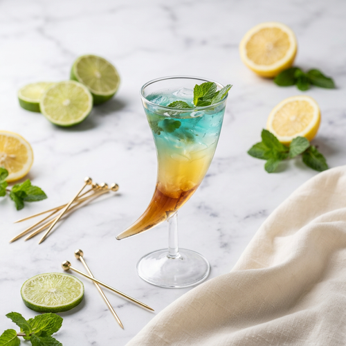 Horn Shaped Cocktail Glass with Stem Base