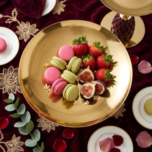 Crown Gold Centerpiece Platter with Dark Accent Base