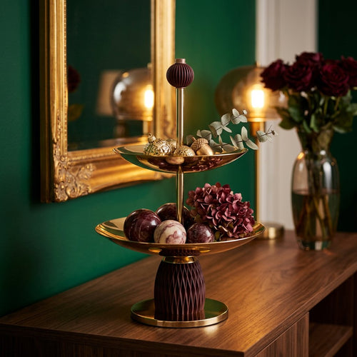 Crown Gold 2-Tier Dessert Stand & Centerpiece Tower