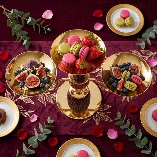 Crown Gold 3-Bowl Multi-Level Appetizer & Dessert Stand