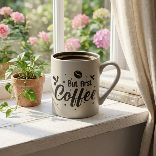 Cafe Quote Ceramic Coffee Mug