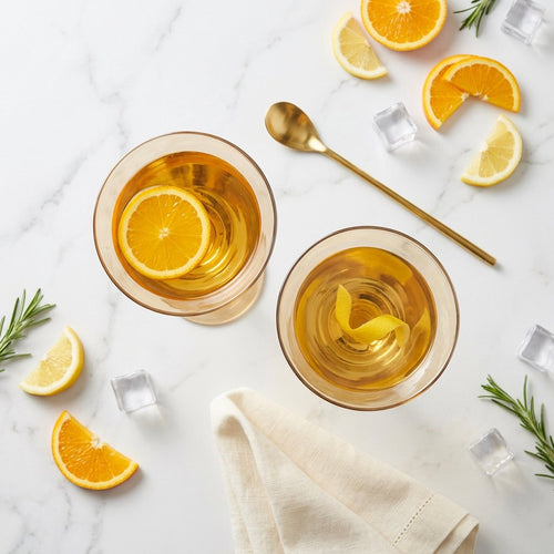 Amber Tinted Martini Glasses Set of 6