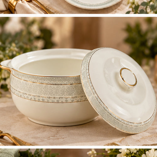 Pastel Patterned New Bone China 39 Piece Dinner Set