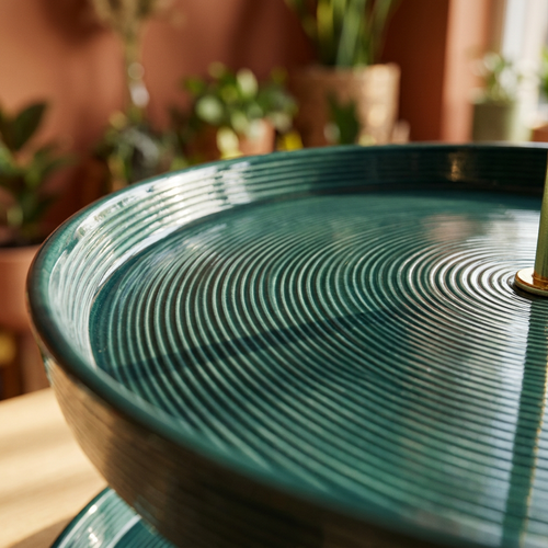 Royal Ocean Textured 3 Tiered Ceramic Platter