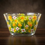 Printed Clear Glass Serving  Dessert Bowl