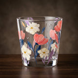 Charming Floral Printed Clear Glass Set of 6