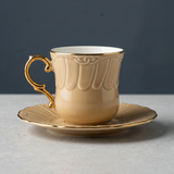 Elegant Warm Greige Cup & Saucer Set of 12
