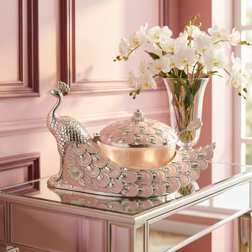 Imperial Sculpted Peacock Serving Container