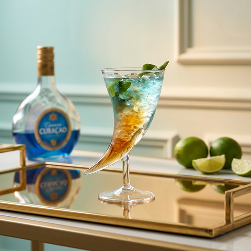 Horn Shaped Cocktail Glass with Stem Base