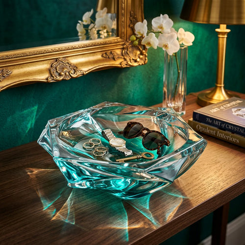 Glacier Amber Tinted Crystal Decorative Bowl