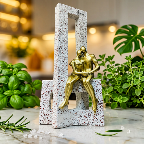 Modern Abstract Romantic Couple Sculpture