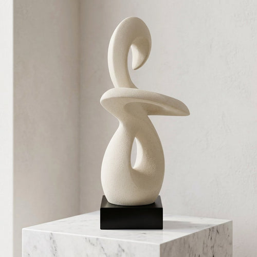 Abstract White Helical Ribbon Showpiece