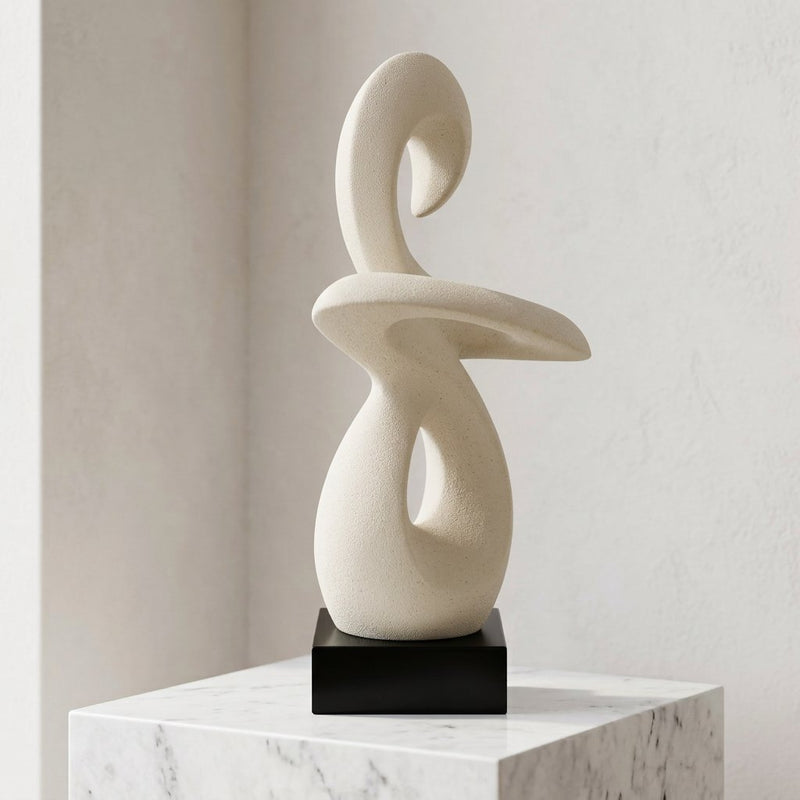 Abstract White Helical Ribbon Showpiece