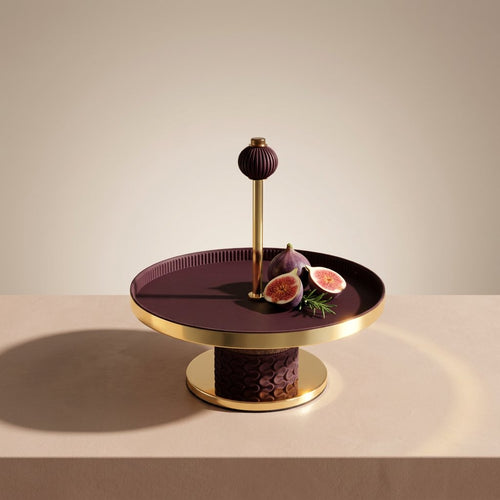 Elegant Single Tier Gold Rimmed Serving Platter