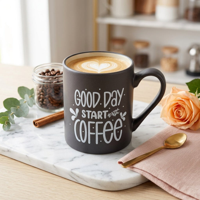 Cafe Quote Ceramic Coffee Mug