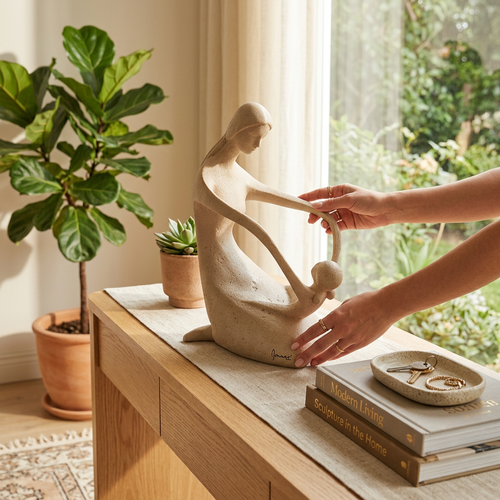 Modern Mother and Child Statue