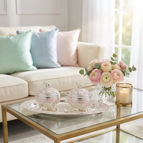 Imperial Elephant Bowl Set with Matching Tray