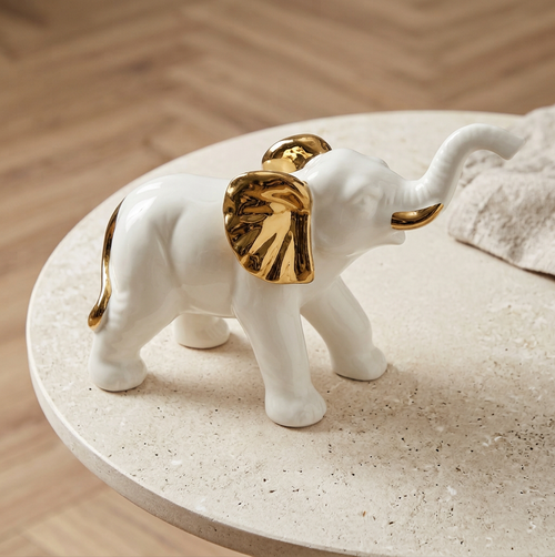 Modern Gold Textured Lucky Elephant Statue