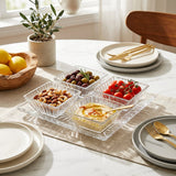 Elegant Crystal Glass Tray & Bowl Set 5 Piece
