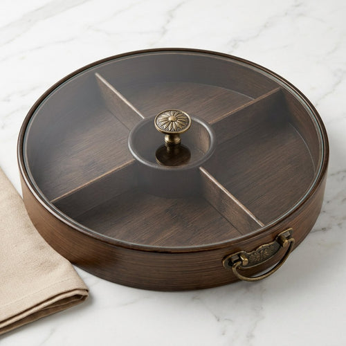 Wooden Multi-Compartment Dry Fruit