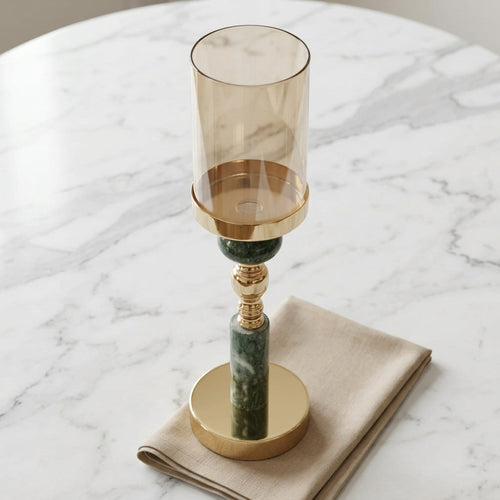 Electroplated Gold Hurricane Candle Holder