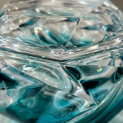 Prism Twisted Crystal Glass Showpiece & Fruit Bowl