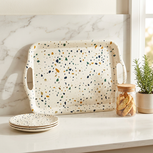 Terrazzo Pattern Rectangular Serving Tray