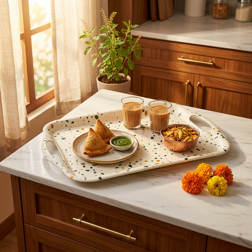 Terrazzo Pattern Rectangular Serving Tray