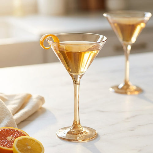 Amber Tinted Martini Glasses Set of 6