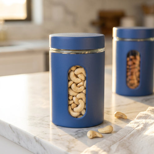 Matte Royal Blue Storage Canister Set of 2