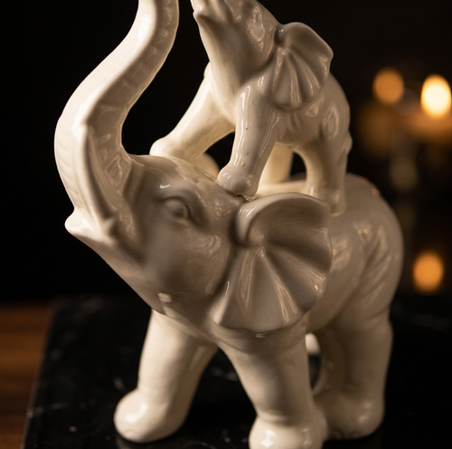 Royal Elephant Mother & Calf Sculpture