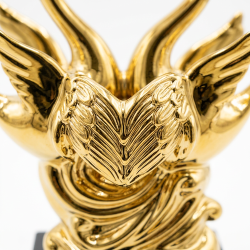 Majestic Gold Swan Harmony Sculpture