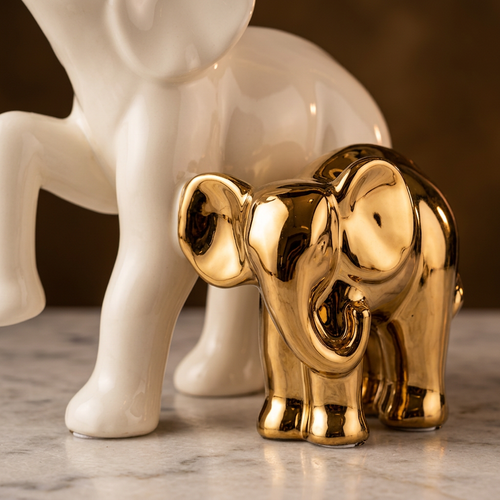 Elegant Mother & Baby Elephant Duo Statue