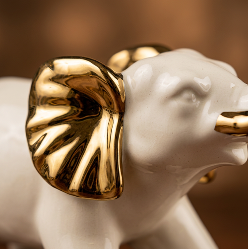 Modern Gold Textured Lucky Elephant Statue
