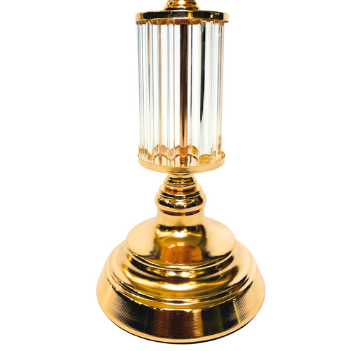 Luxury Crystal & Gold Candle Holder – Tall Decorative Accent
