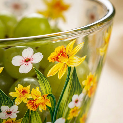 Printed Clear Glass Serving  Dessert Bowl