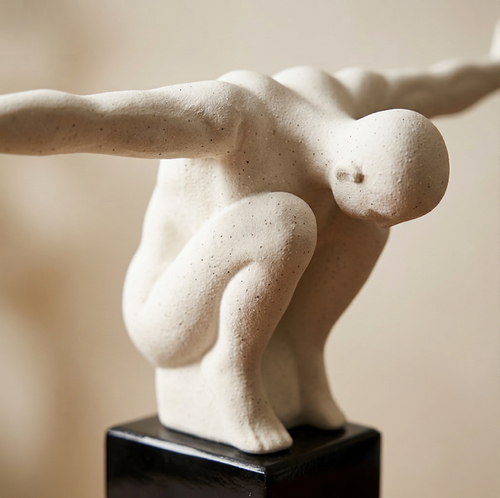 Modernist Crouching Diver Sculpture