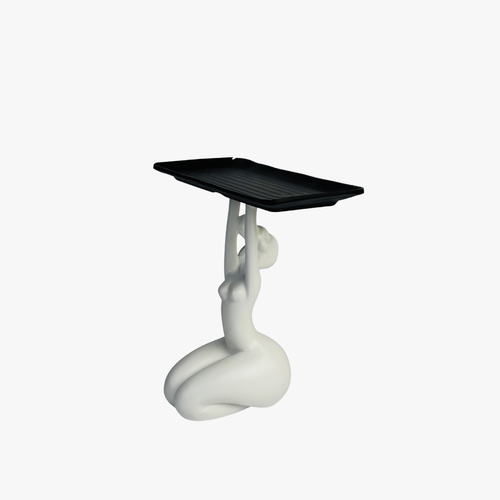 Elegant Kneeling Grace Serving Platter Figurine