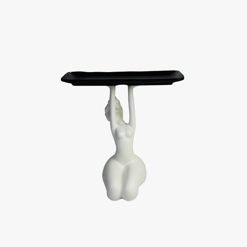 Elegant Kneeling Grace Serving Platter Figurine