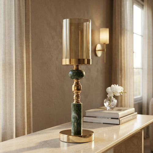 Electroplated Gold Hurricane Candle Holder