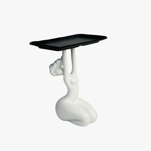 Elegant Kneeling Grace Serving Platter Figurine